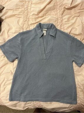 H&M Light Blue Short Sleeve Knit Polo